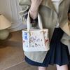 Autumn and Winter New Women's Bag Personalized Graffiti Handbag Casual Bear Tote Bucket Bag Shoulder Messenger Bag