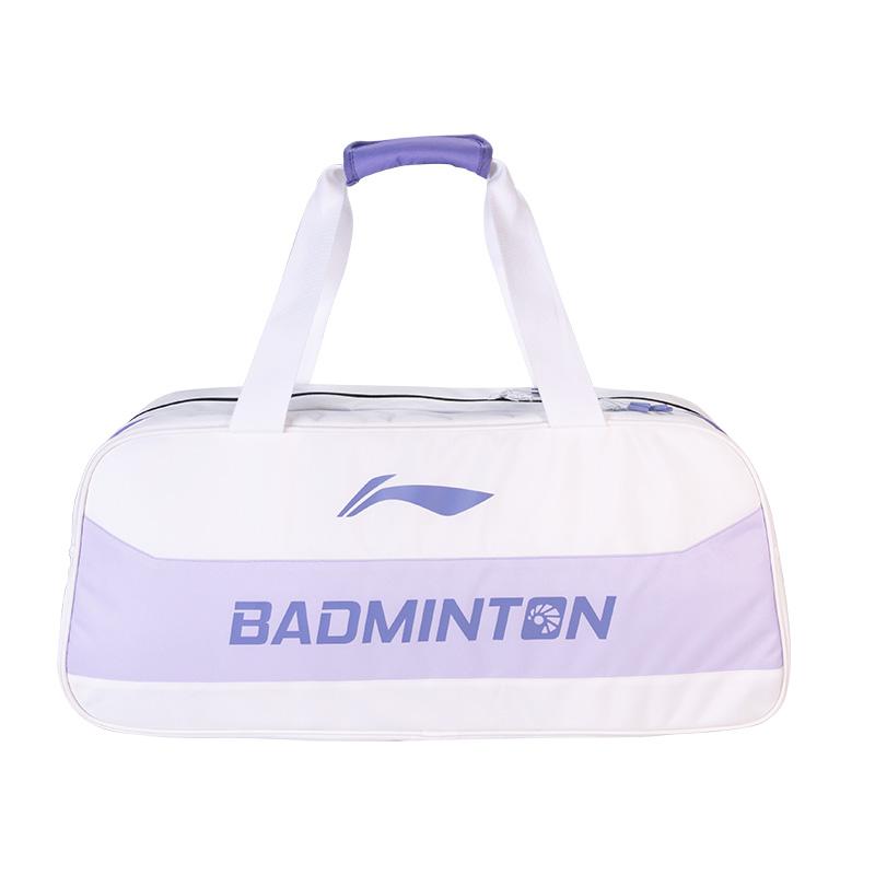 Li Ning Sports Training Simple Versatile Large Capacity Storage Portable Polyester Tote Bag Unisex Tote Bag White Purple ABLV073
