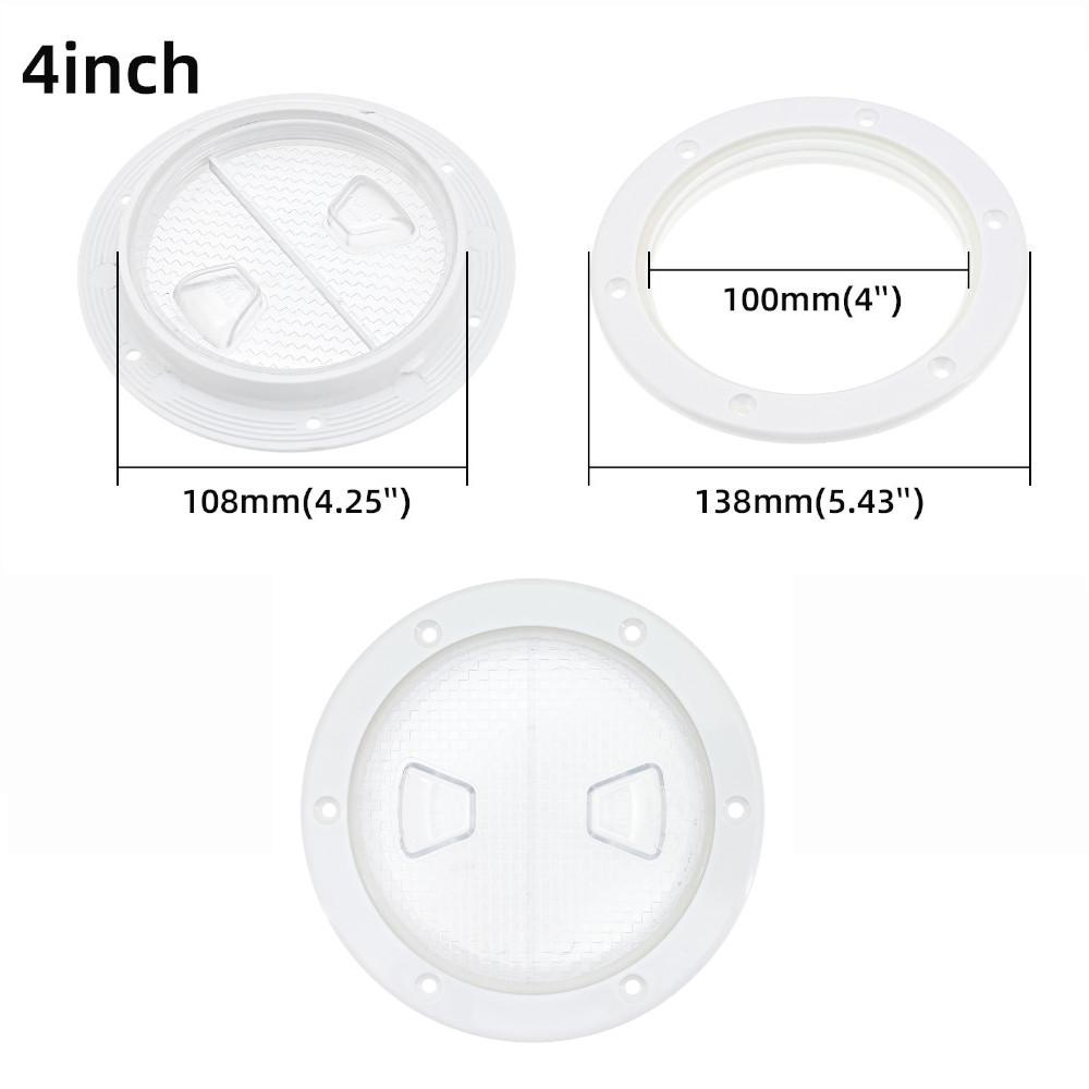 

Non-slip 4/6/8 Inch Round Deck Cover Yacht Inspection Hole White Black Hatch Hand Hole Covers Inspection Work Cover Hatch