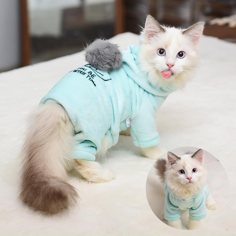 Hairless Cat Clothes Sphinx Winter Dog Hoodies For Small Medium Pets Cartoon Kittens Costumes Chihuahua Clothing Jacket Autumn
