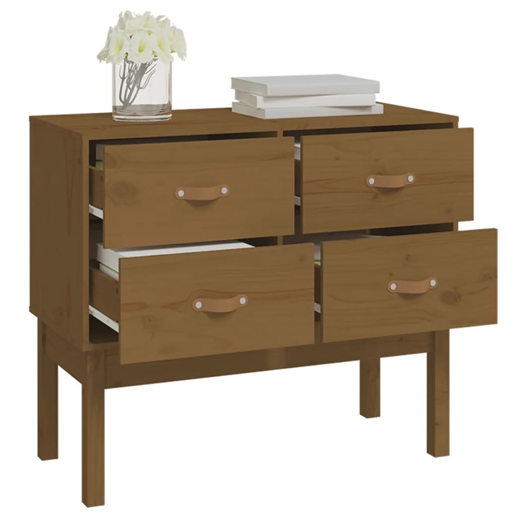 Vidaxl Chest of Drawers, Honey Brown, 90X40X78 Cm, Pine Wood