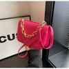 Women's temperament chain solid color 2025 autumn and winter new casual portable shoulder messenger small square bag