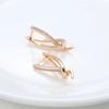 Unique  Rose Gold Color Drop Earrings For Women Luxury Full Natural Zircon Accessories Party Daily Fine Jewelry
