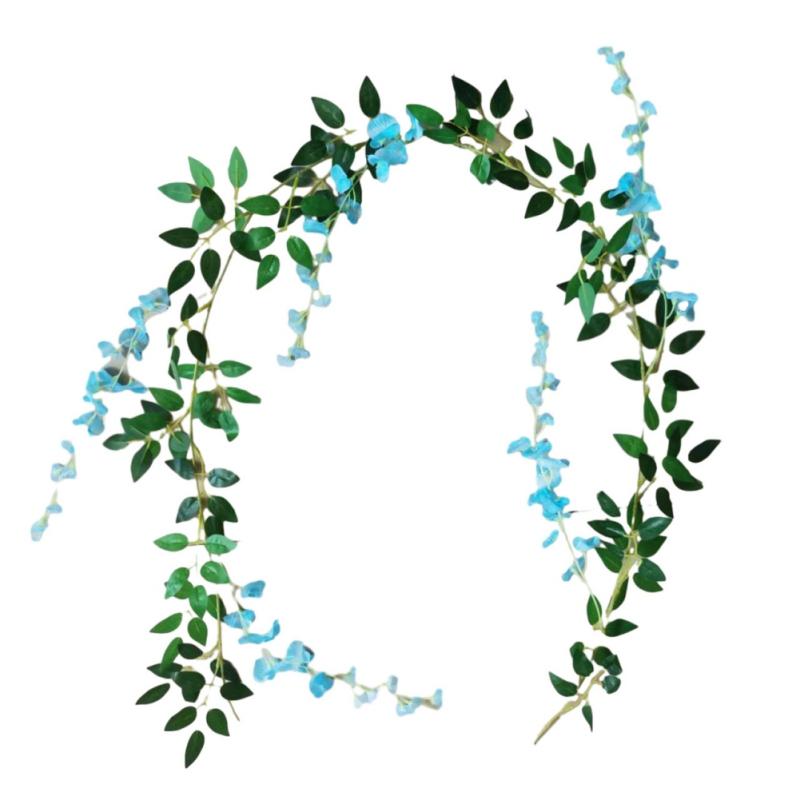1.8M Artificial Wisteria Flowers Vine Ivy Garland Silk Hanging Flower for Home Garden Outdoor Ceremony Wedding Arch Floral Decor