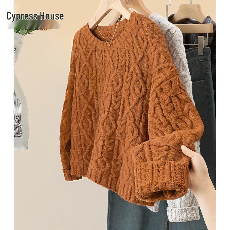 Женский пуловер свободного кроя с круглым вырезом Cypress House L