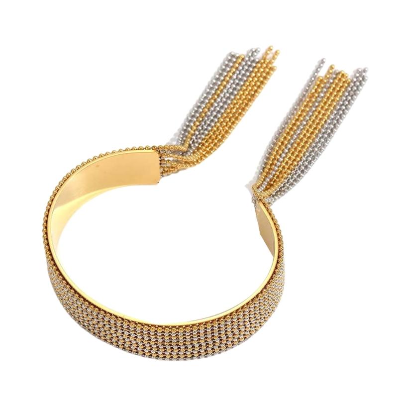Sophisticated Matching Jewelry Interlocked Chain Ring Bracelet Evening Wear Tassels Ring For Sensitive Skin