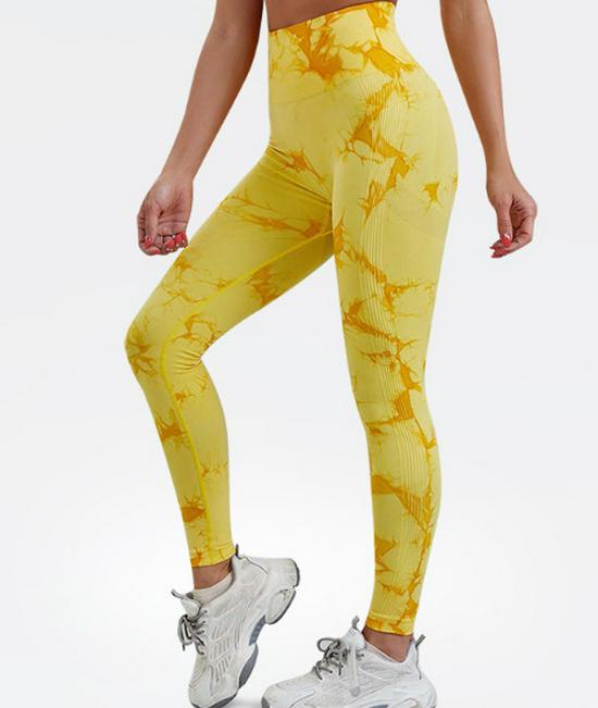 Seamless Tie-Dye High Waist Yoga Leggings - Butt Lift & Tummy Control