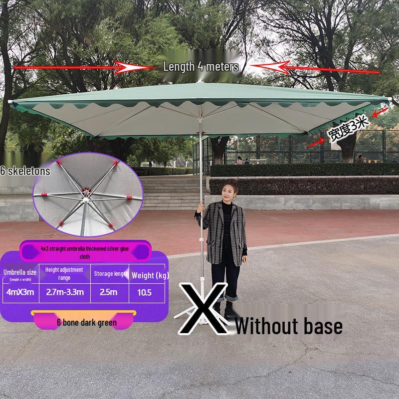 Large Outdoor Rectangular Sunshade Umbrella - Commercial Folding Awning for Courtyard