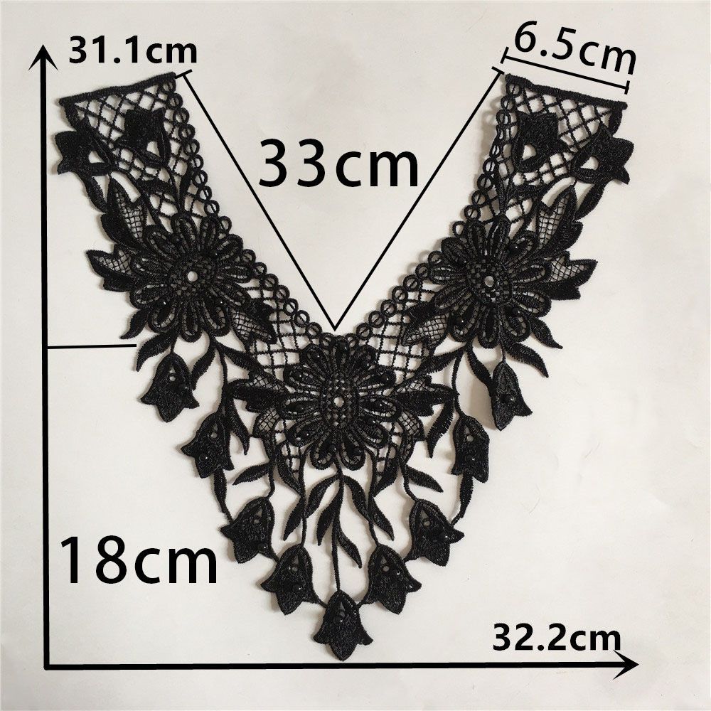 Black And White I Embroidery Polyester Beads Hollow Diy Sewing Lace Decoration Matching Clothing Accessories Clothing