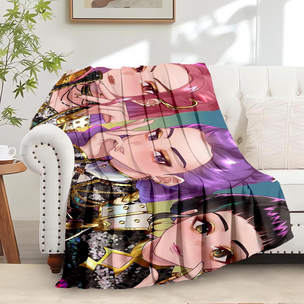 

K-POP Anime Girls Group - Four Seasons Soft Warm Blanket - All-Season Thick Knit Polyester Bedspread for Bed, Camping, Travel - Perfect Gift 100x150cm