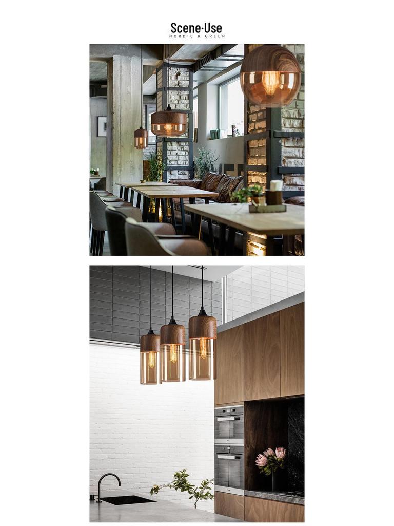 Industrial-Style Glass Ball Pendant Light for Restaurant & Bar