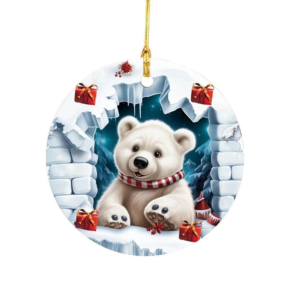 Elk Christmas Break Through Ornament 2D 2D Acrylic Hanging Ornaments  Party Props