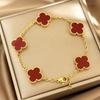 15mm Titanium Steel Four-leaf Clover Bracelet High Quality Five-flower Bracelet 18K Non-fading Ladies Bracelet