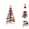 Christmas Tree Statue Wood Figurine Collectible for Home Decor Tabletop Ornament Sculpture