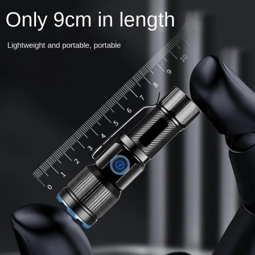 Mini Flashlight High Power Rechargeable LED Flashlight Waterpoof 16340 Battery Torch 3000LM Tactical Lantern Multi Functional Zoom Mini Flashlight