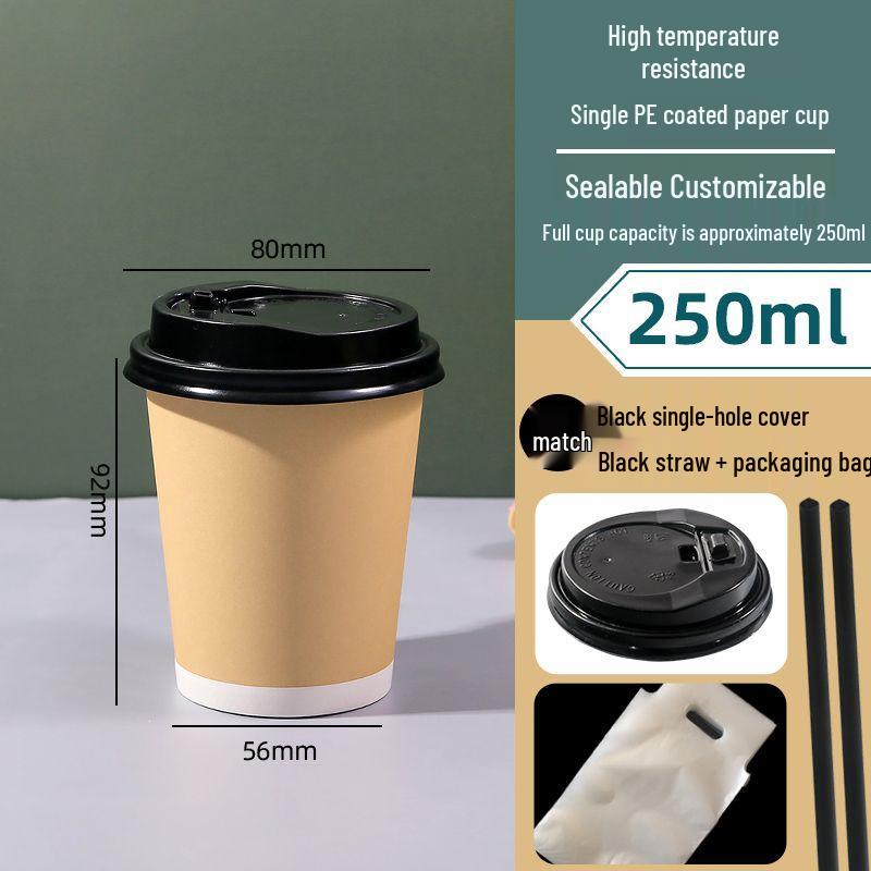 Thickened 250/400ml Disposable Coffee Cups with Lids for Hot and Cold Drinks