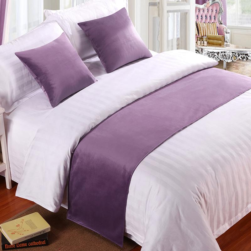 Luxury Velvet Solid Bed Runner Scarf Protector Slipcover Bed Decorative Scarf for Bedroom Hotel Wedding Room Twin/Queen/King