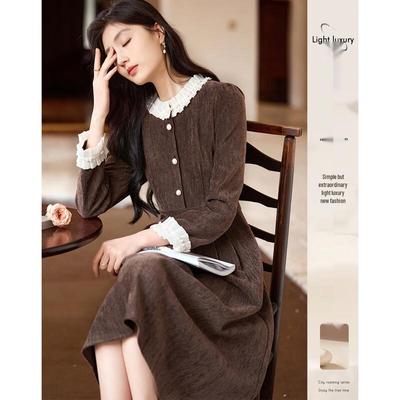 Women's Elegant Long Sleeve Midi Dress