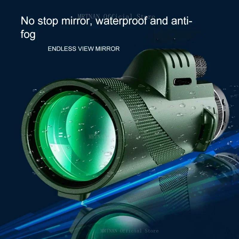 80x100 Draagbare Zoom HD 5000M Telescoop Opvouwbare Lange Afstand Mini Krachtige Telescoop voor Jacht Sporten Buiten Kamperen Reizen