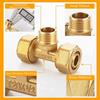 New Male/Female Thread Brass Pipe Fitting 2/3 Ways 1216 Pipe Connectors Copper Connectors Solar Water Heater