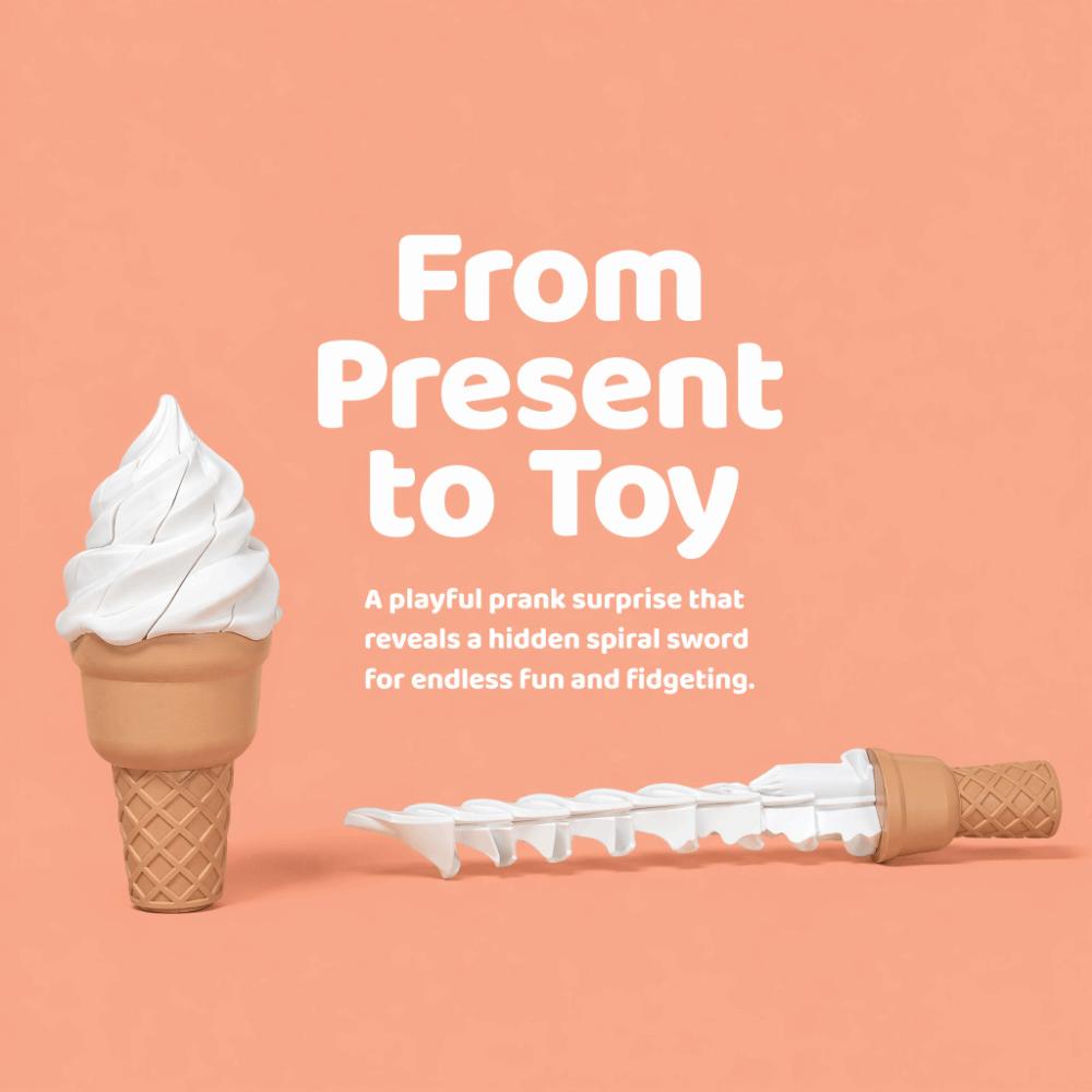 Creative Ice Cream Retractable Toy Realistic Simulation Novelty Gag Gift Funny Trick