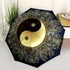 Golden Yin Yang Symbol Decorative PlateUmbrella, PortableFold Compact Umbrella for Men & Women Gift