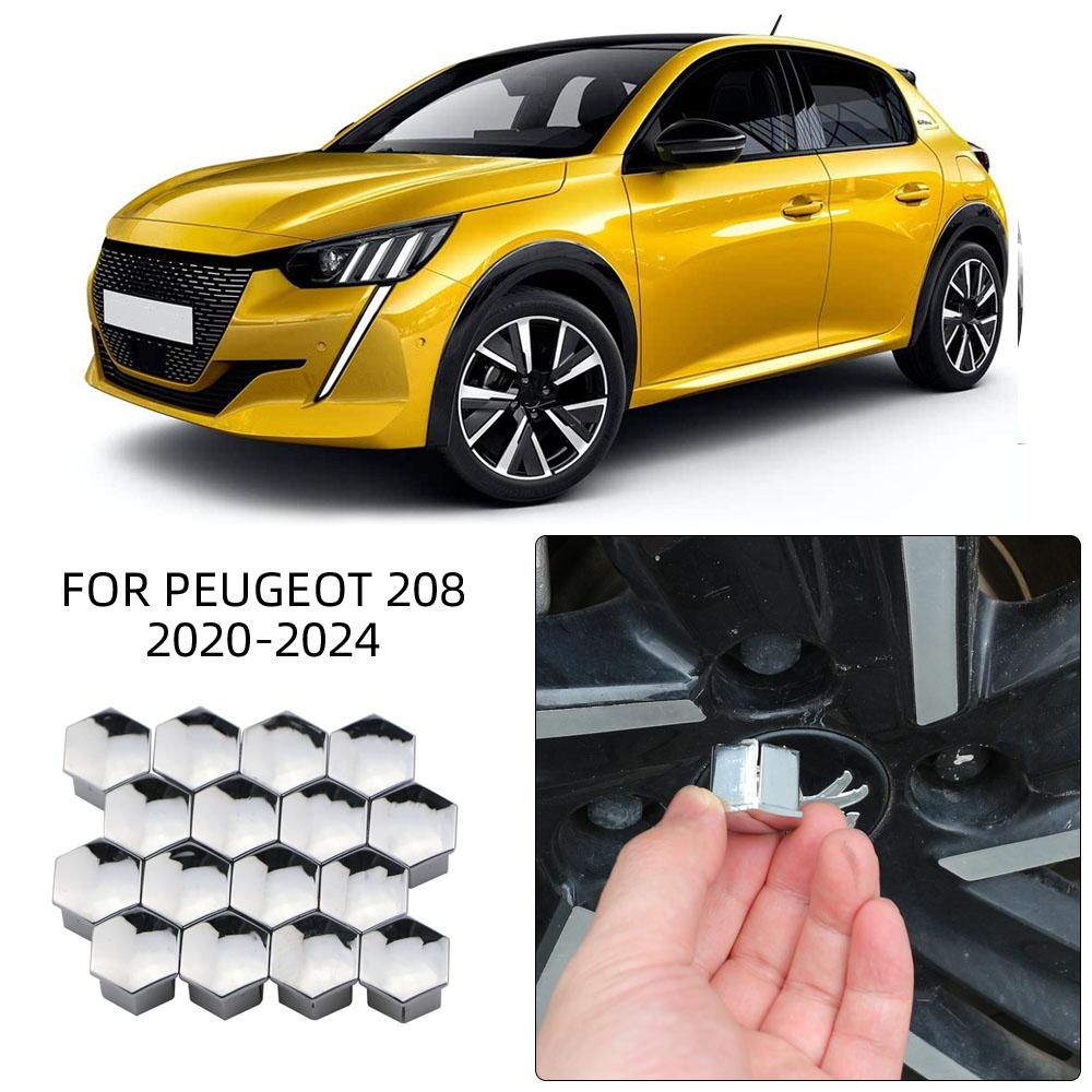 16PCS Wheel Screw Caps for Peugeot 208 E208 2020 2026 2026 2026 2026 Model Auto Interior Decoration Hub Cover Accessories