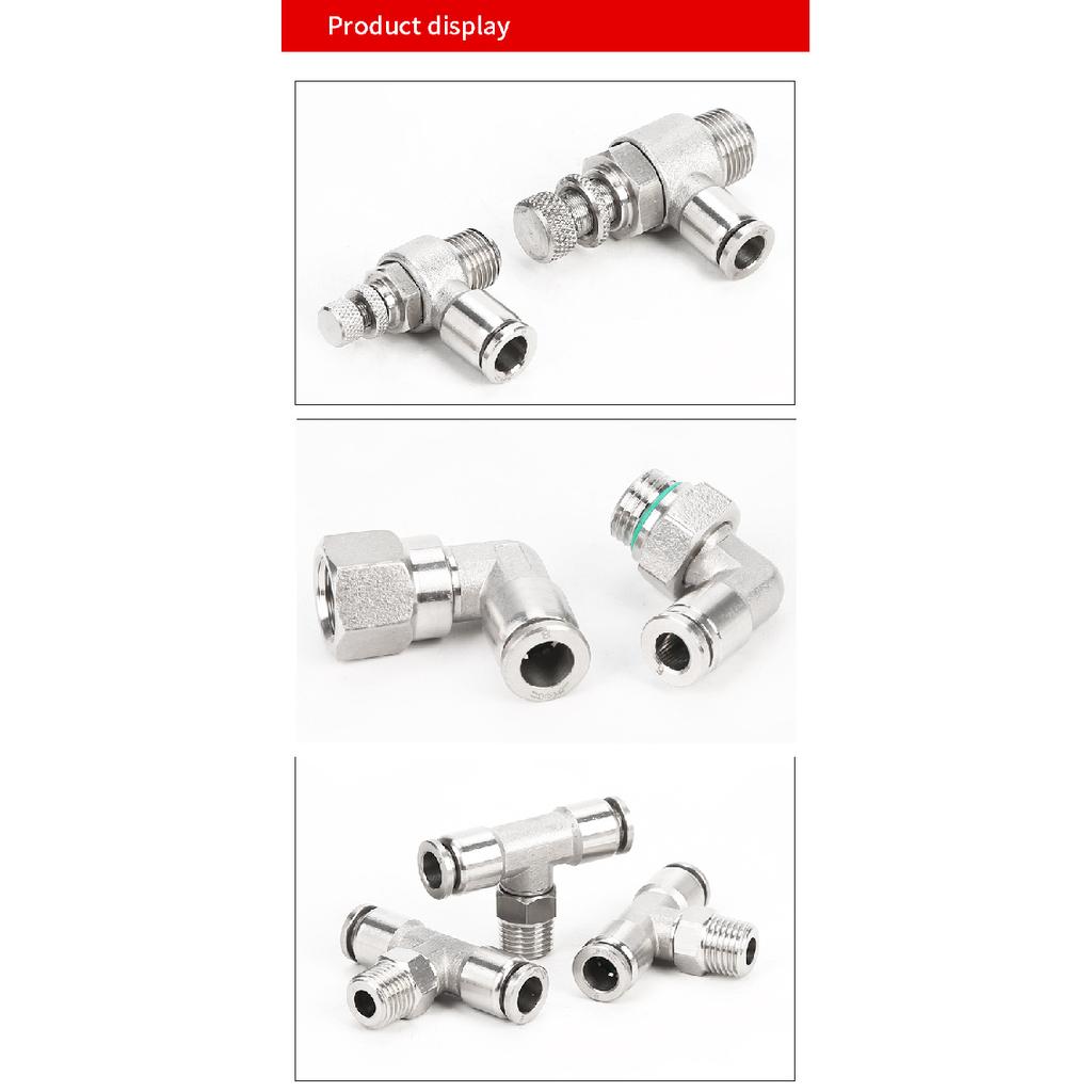 SUS 304 Edelstahl Pneumatikschlauchfitting PC PCF PL PE PU 8mm Vollmetall Schnellverschluss Rohrverbinder Gelenk 1/2 1/8 1/4 3/8 Motordichtungen 6
