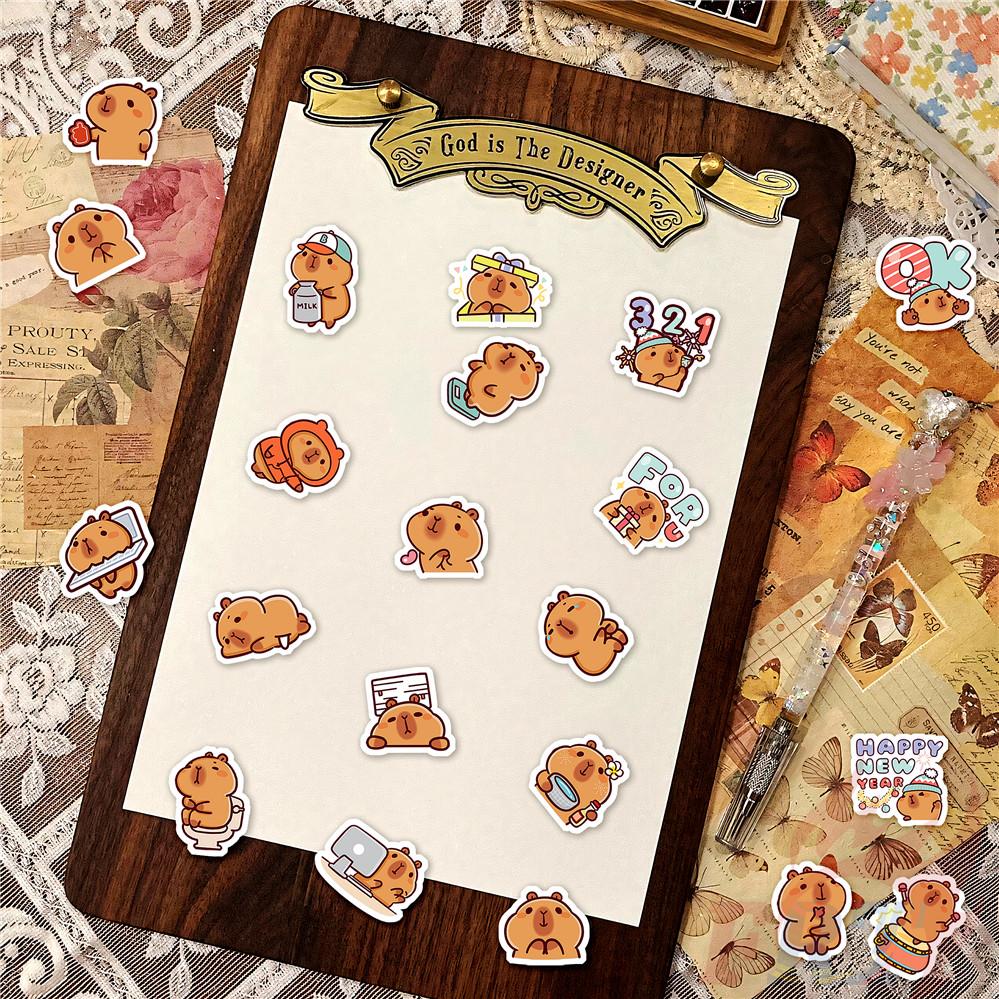 125Pcs/Set Capybara Q-3 Mini Diary Manual Stickers DIY Scrapbooks Album Decor Decals Stickers