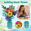 3D Puzzle Blumenstrauß Modellbausatz Schreibtisch Dekoration Montage Spielzeug für Erwachsene und Kinder Pädagogisches Baustein Set mit Vase