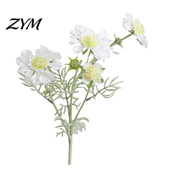 Fake Floral Arrangements for Vases Artificial Scabious Flowers with Bendable Long Stems, Realistic Faux Decorative Table Centerpieces Flower