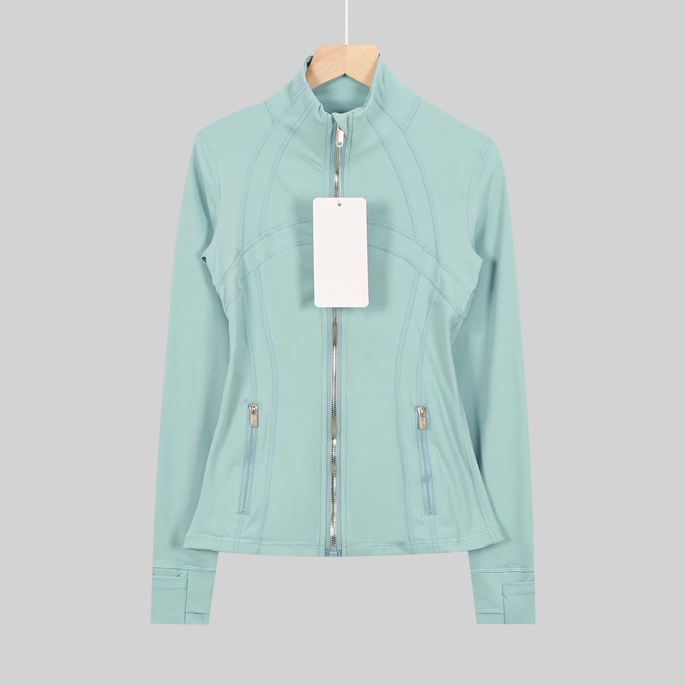 Available: Original Gold Quick-Dry Slimming Fitness Jacket with Stand-Up Collar and Long Sleeves for Running & Yoga.