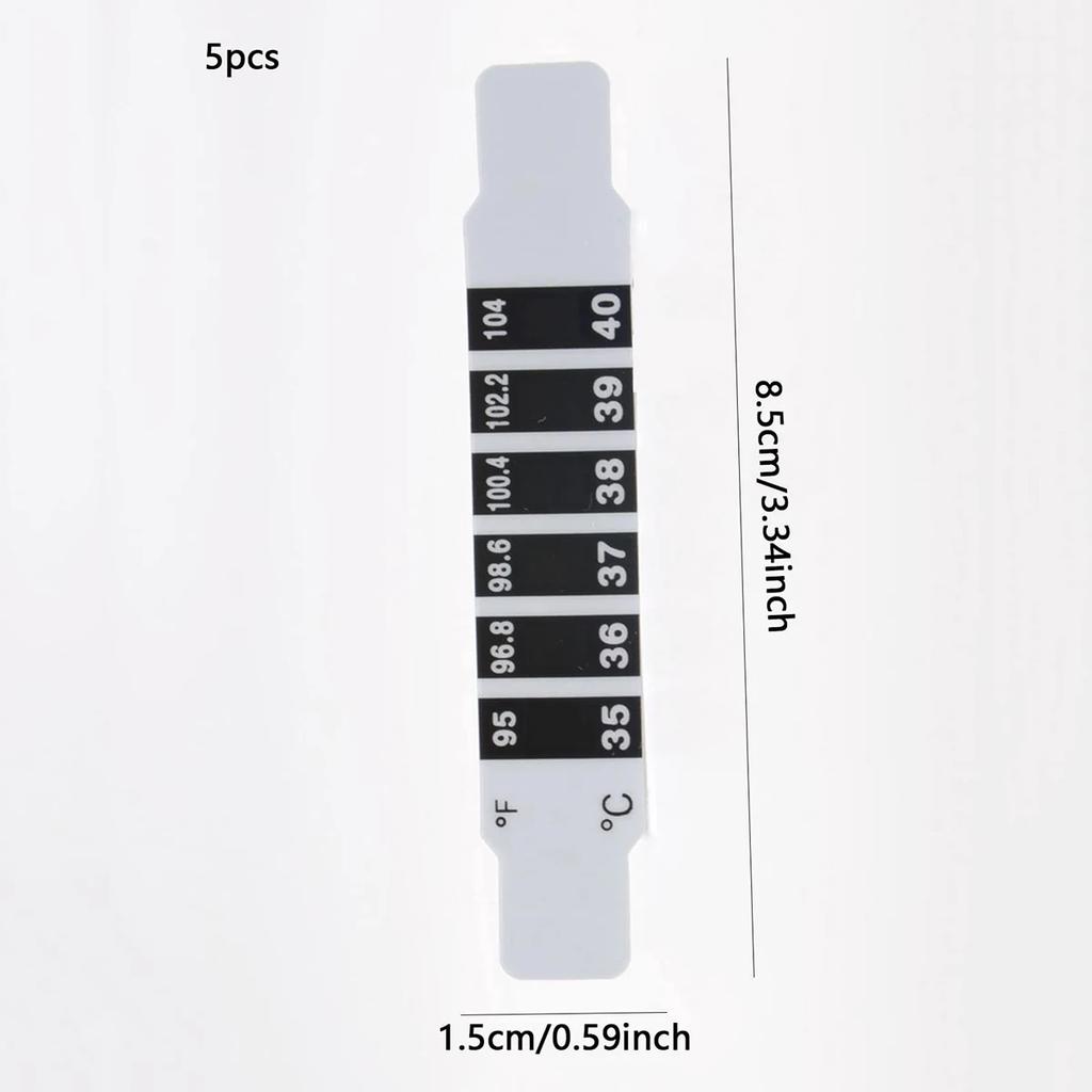 5 stk - Temperaturmålingsplaster for barn, babyens pannefargeendrende LCD-temperaturplaster