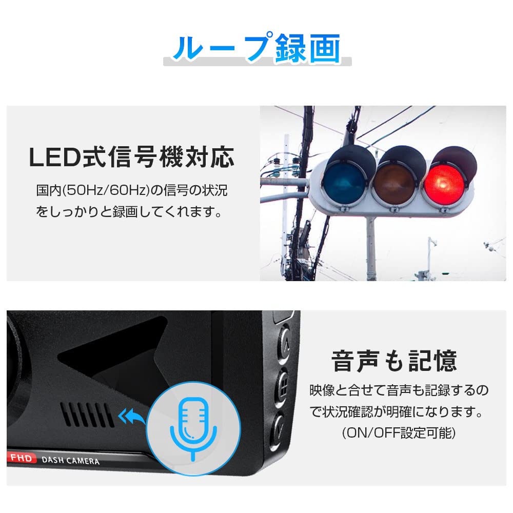 Sony Sensor Dashcam, Front- und Rückkamera, 1440P Full HD Bildqualität, 170°