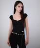 ROSEFRANTZ Rose Dot Shirring Sleeveless [Black]