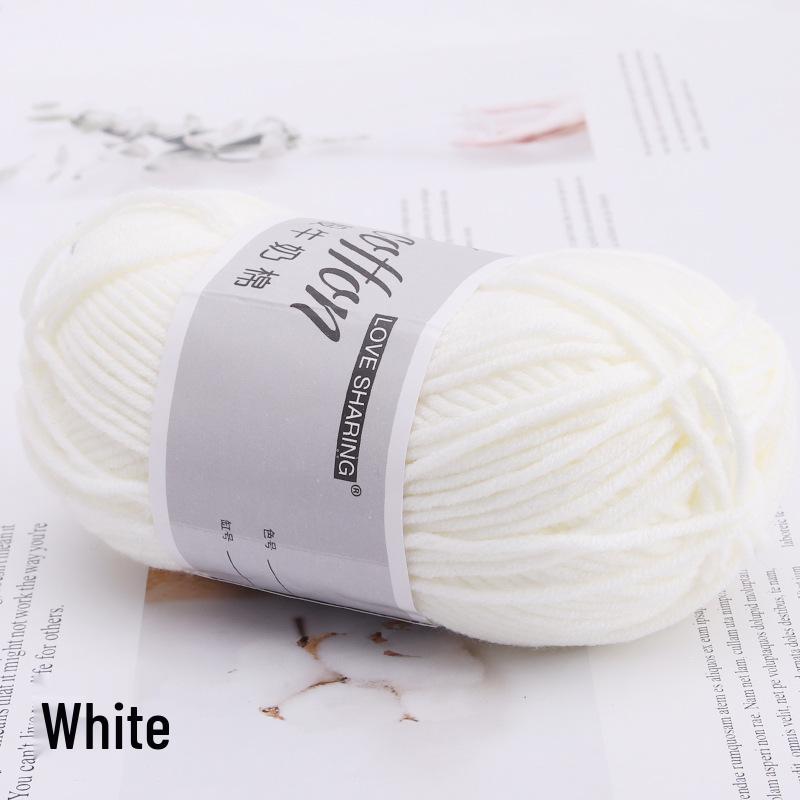 Combed Milk Cotton Yarn for Infant Baby Crochet Slippers - Medium Thick, DIY Knitting Material Package