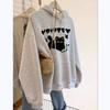 Cotton Hooded Sweatshirt Loose Fit Long Sleeve Couple Top Animal Print Casual Hoodie