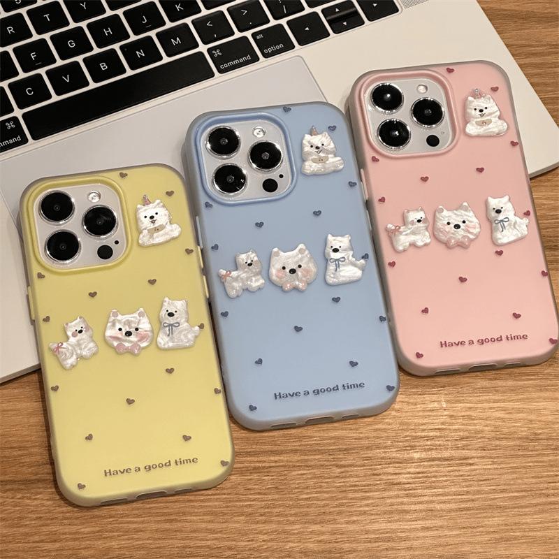 Spring and summer full screen love puppy stickers are suitable for Apple 11Promax mobile phone case IP11 large hole two-in-one jelly.