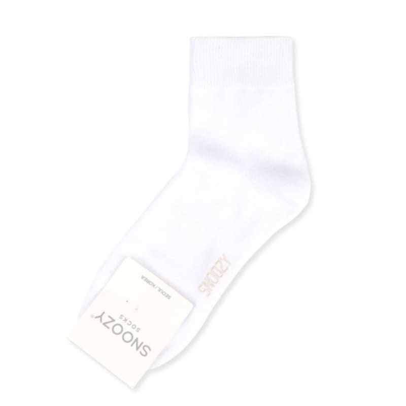 SNOOZY Middle Basic Socks - White