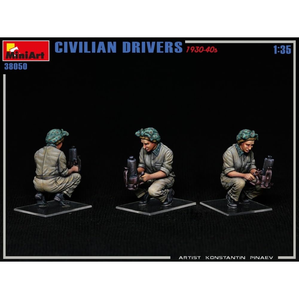 MiniArt Scale Civilian Driver Figure Set Plastic Model MA38050 1/35 1930s-40s