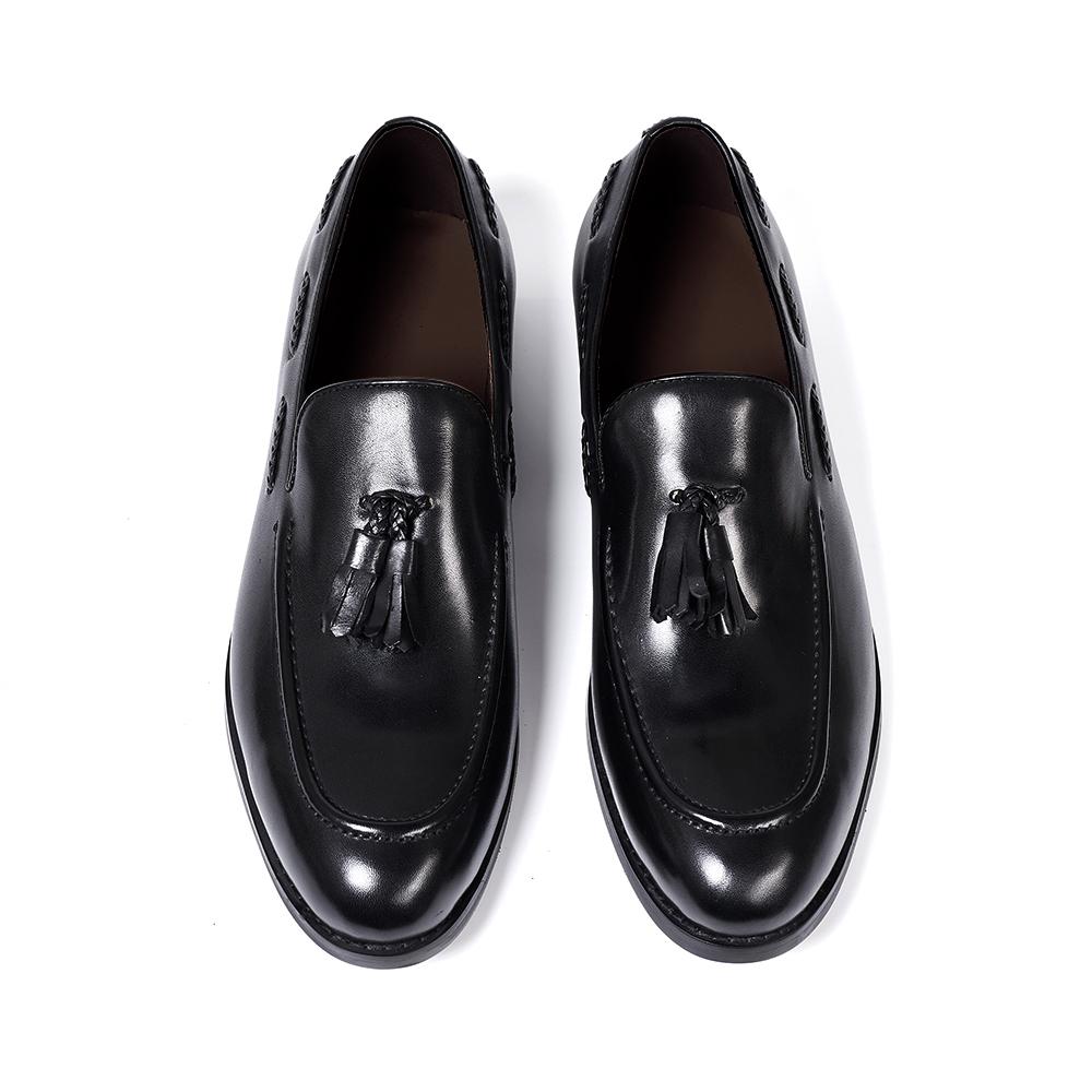 Fashion Classic Men's Genuine Leather Tassel Loafers Handmade Slip-On Casual Shoes Comfortable for Office Wedding Dressing Daily Wear