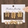 Exquisite Imitation Zircon Rhinestone Stud Earrings Fashion Geometric Metal Twisted Pattern Earrings Women's Trendy Party Zircon