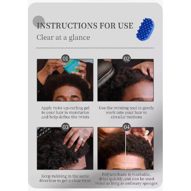 WANMEI Silicone Magic Twist Hair Brush Portable Easy-Rinse Durable Unisex Hair Comb for Normal Hair-Styling Accessory for Curly