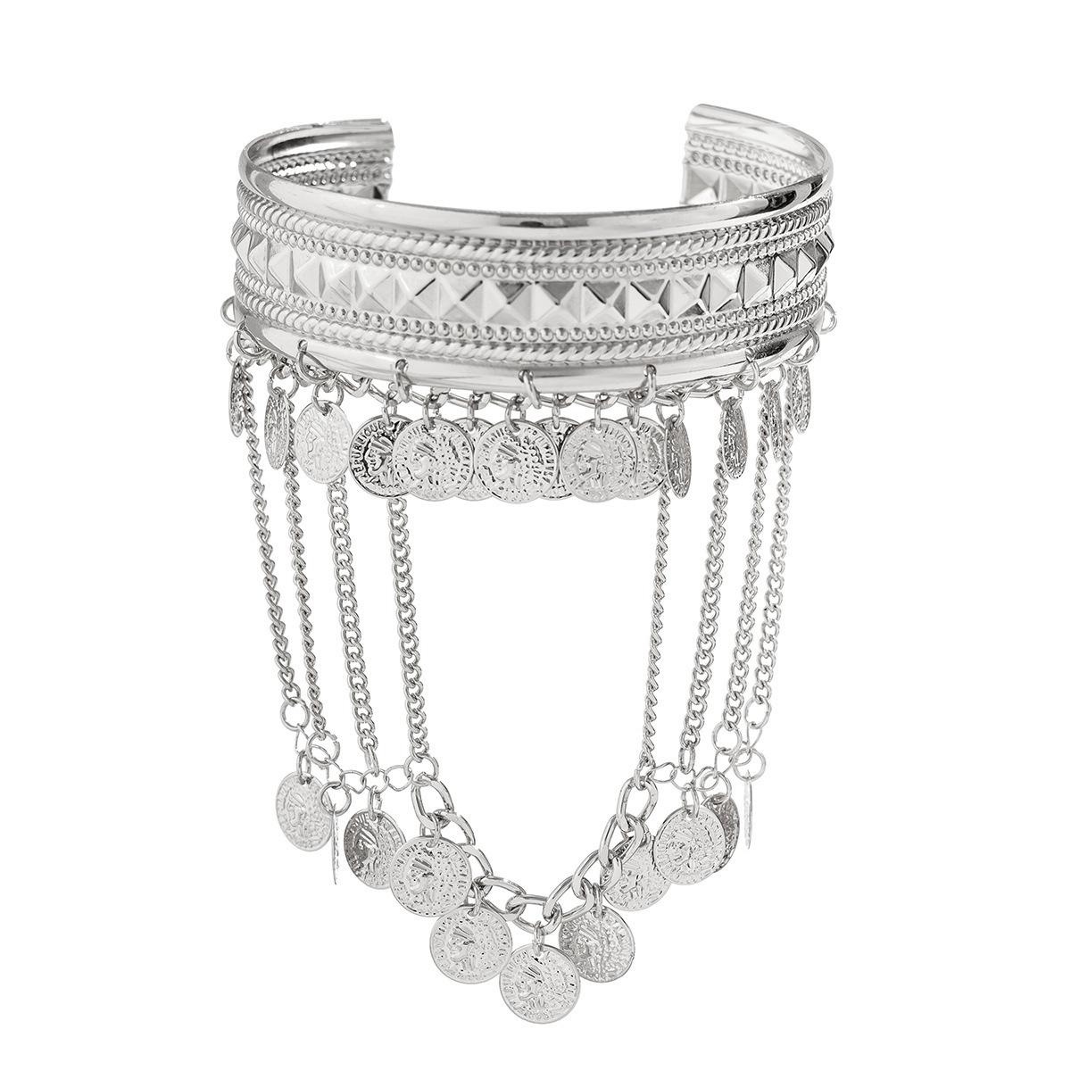 

Монета Лист Цепочка Кисточка Верхние Браслеты Манжета Браслет Нарукавник Повязка На Руку Женские Ювелирные Изделия Аксессуары