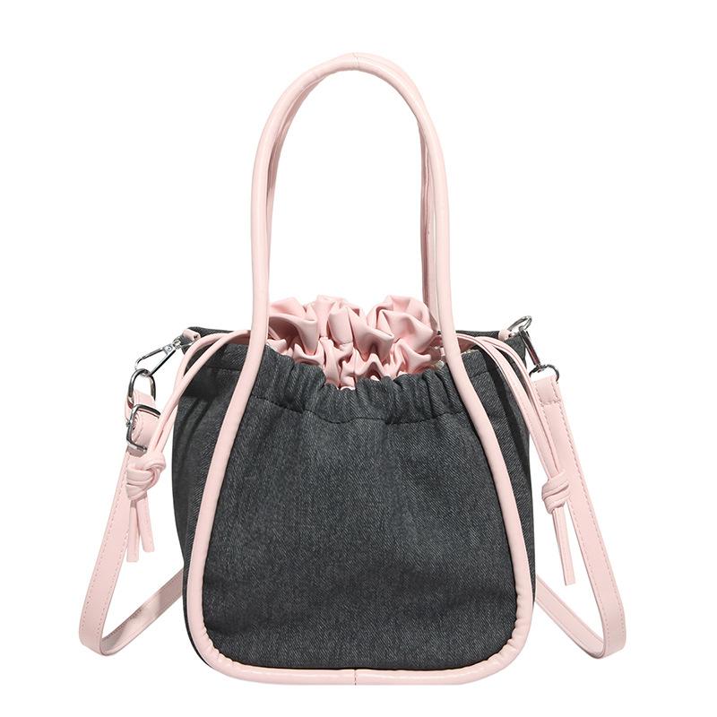 

Модная джинсовая холщовая сумка-тоут, сумка-ведро, новый тренд, сумка на шнурке, сумка через плечо