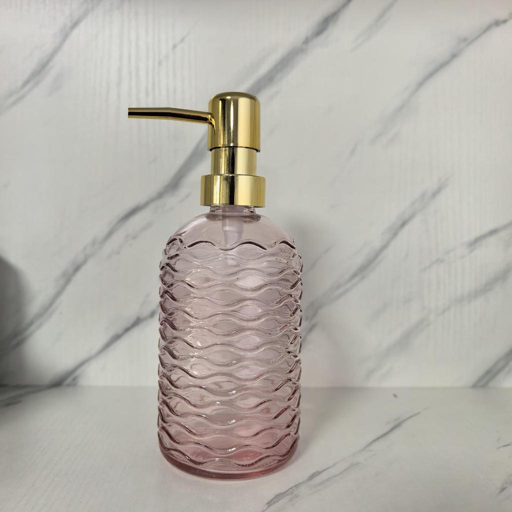410ml Glass Pump Bottle for Hand Sanitizer, Soap, Shampoo, and Shower Gel