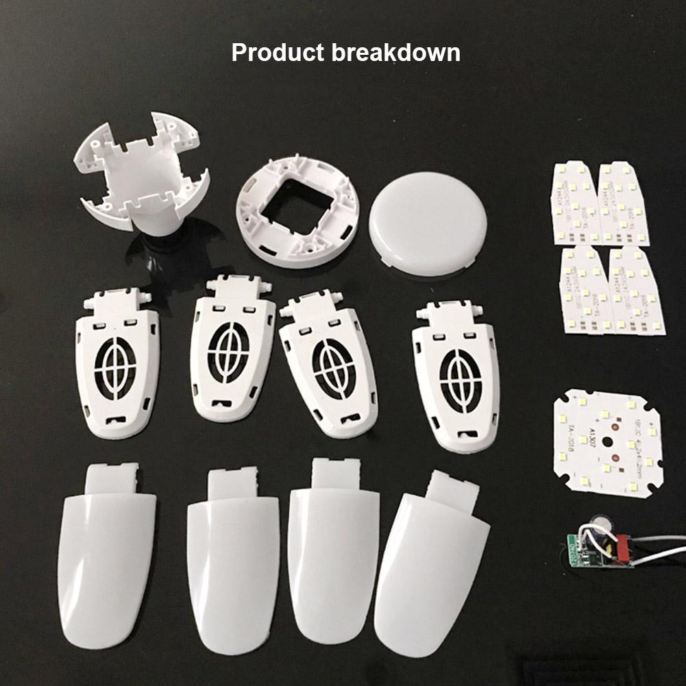 E27 Deformable LED Garage Lights Foldable Ceiling Lamp Home Warehouse Workshop Industrial Lighting Adjustable Panels 6500K Bulb