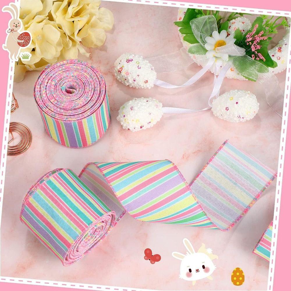 6.3cm 5 Yard Silk Ribbons Accesories DIY Bowknot Colorful Ribbons Flower Package Linen-like Decorative Webbing Wrapping Supplies