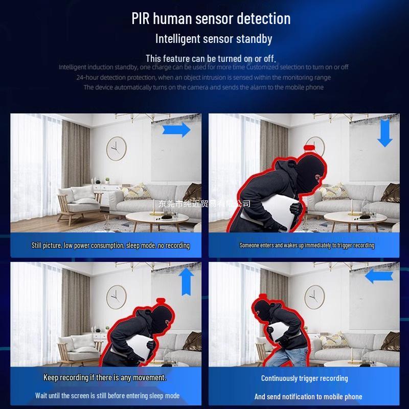 Wi-Fi-Free Indoor Smart Camera with Mobile Remote Control & Night Vision