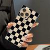 Clear Square Back Tube Case Protection For iPhone 14 Pro Max 15 Plus 16 ProMax 12 11 13 Anti-Oxygen,Plaid Pattern Pattern Casing